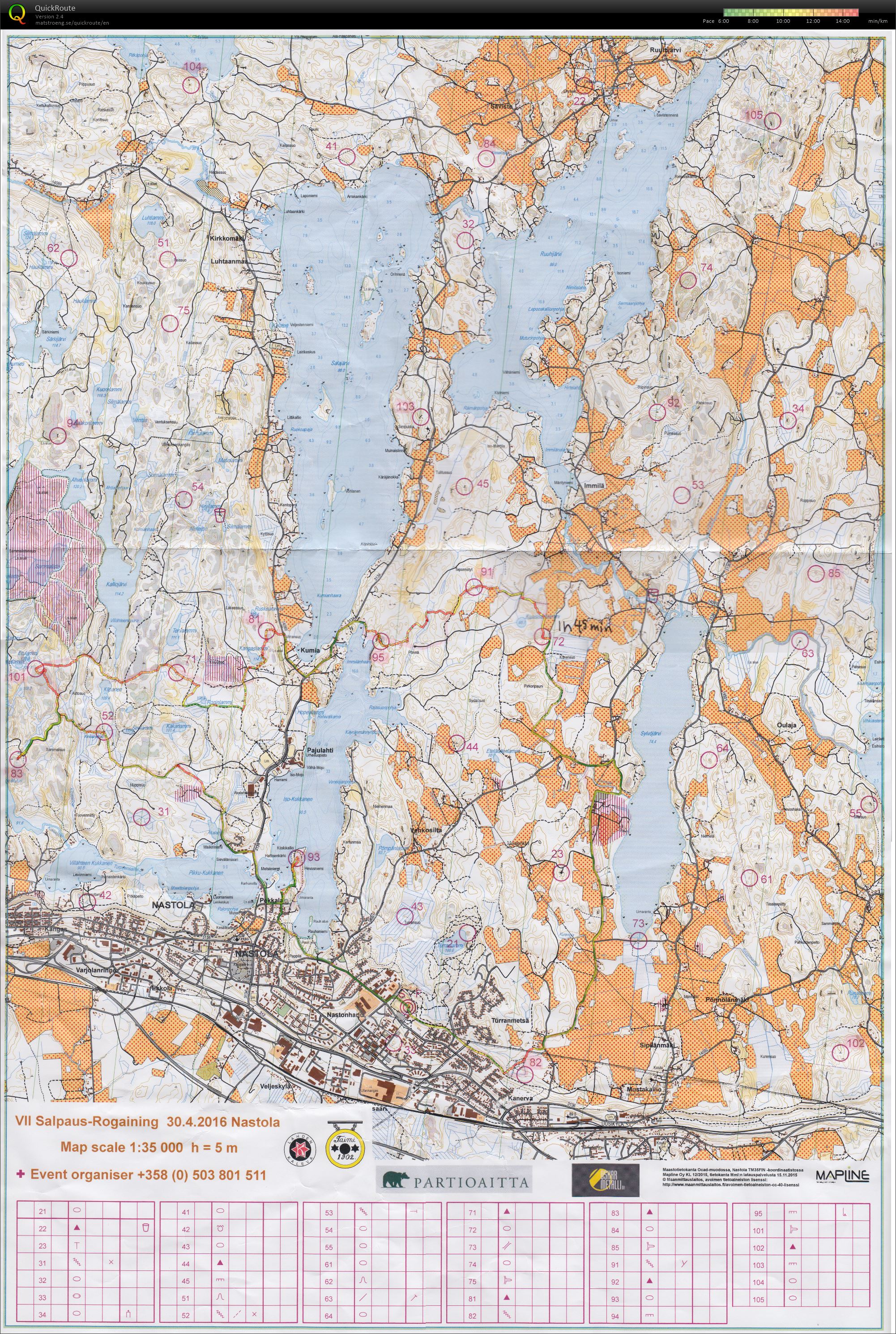 Salpaus-Rogaining 2016 (30/04/2016)